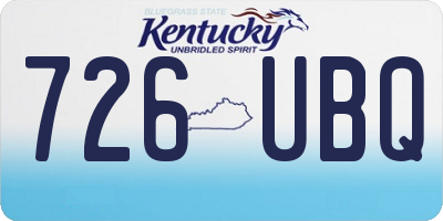 KY license plate 726UBQ