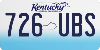 KY license plate 726UBS