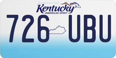 KY license plate 726UBU