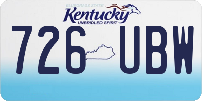 KY license plate 726UBW