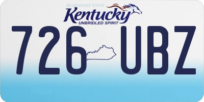 KY license plate 726UBZ