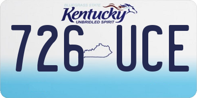 KY license plate 726UCE