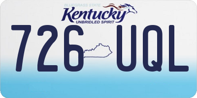 KY license plate 726UQL