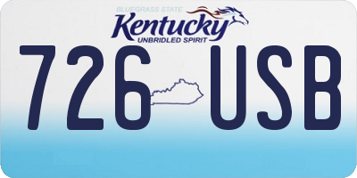 KY license plate 726USB