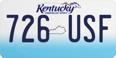KY license plate 726USF