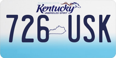 KY license plate 726USK