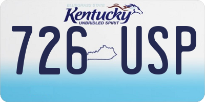 KY license plate 726USP