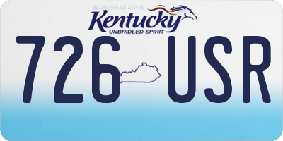 KY license plate 726USR