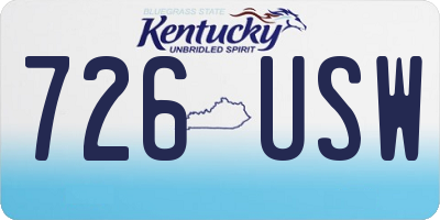 KY license plate 726USW
