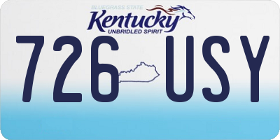 KY license plate 726USY
