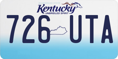 KY license plate 726UTA