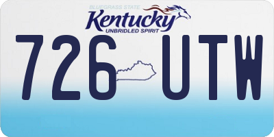 KY license plate 726UTW