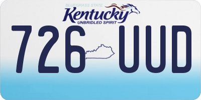 KY license plate 726UUD
