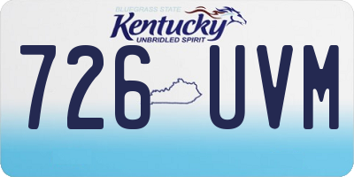 KY license plate 726UVM