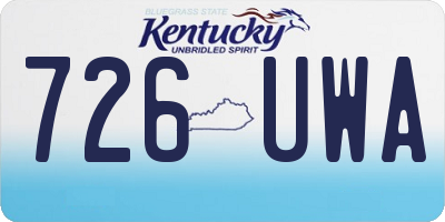KY license plate 726UWA