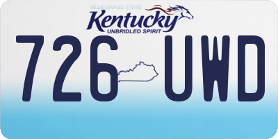KY license plate 726UWD
