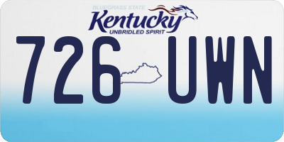 KY license plate 726UWN