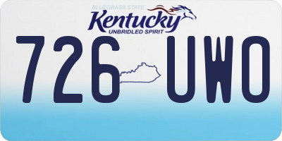 KY license plate 726UWO