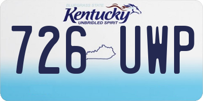 KY license plate 726UWP
