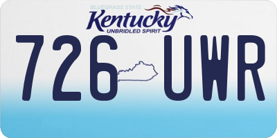 KY license plate 726UWR
