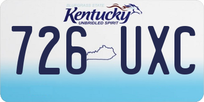 KY license plate 726UXC