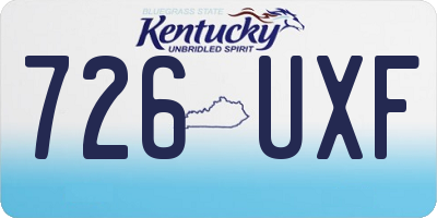 KY license plate 726UXF