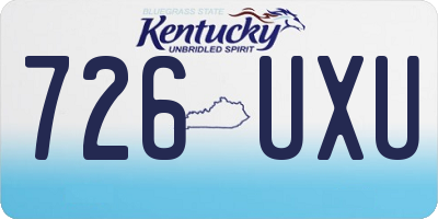 KY license plate 726UXU