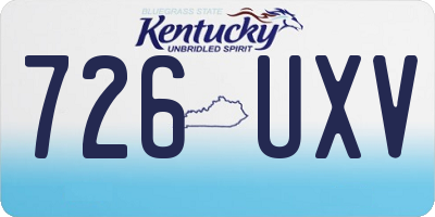 KY license plate 726UXV
