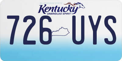 KY license plate 726UYS
