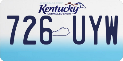 KY license plate 726UYW