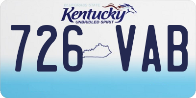 KY license plate 726VAB