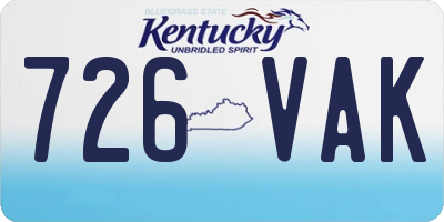 KY license plate 726VAK