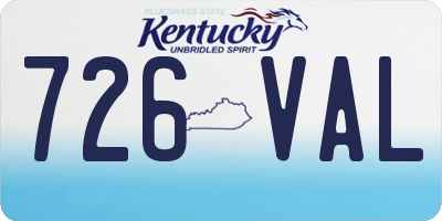 KY license plate 726VAL