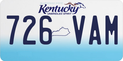 KY license plate 726VAM