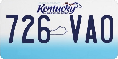 KY license plate 726VAO