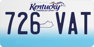 KY license plate 726VAT