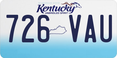 KY license plate 726VAU