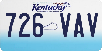 KY license plate 726VAV