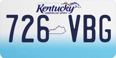 KY license plate 726VBG