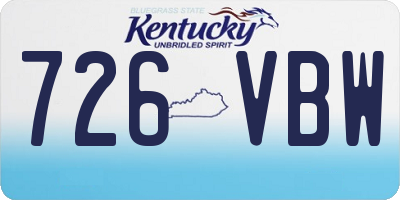 KY license plate 726VBW