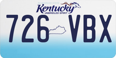 KY license plate 726VBX