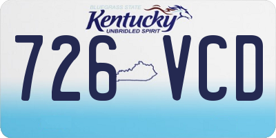 KY license plate 726VCD
