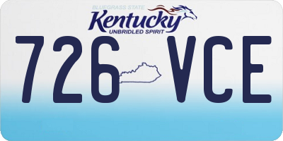 KY license plate 726VCE