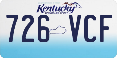 KY license plate 726VCF
