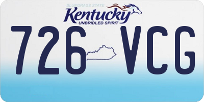 KY license plate 726VCG