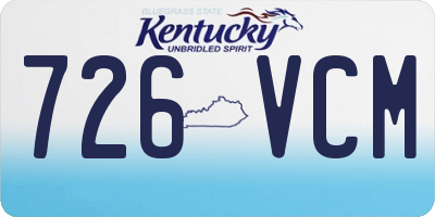 KY license plate 726VCM