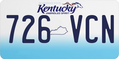 KY license plate 726VCN