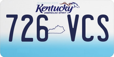 KY license plate 726VCS
