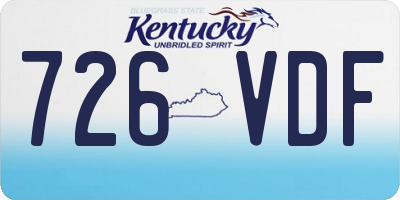 KY license plate 726VDF
