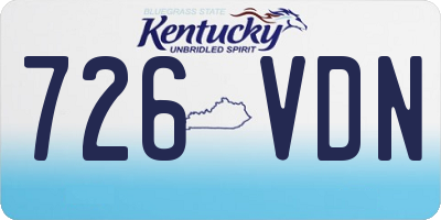 KY license plate 726VDN